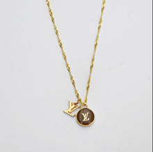 Load image into Gallery viewer, Repurposed Louis Vuitton Double Charm Necklace