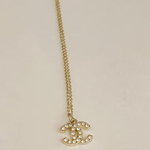 Load image into Gallery viewer, Repurposed Authentic Chanel CC Gold Crystal Charm Necklace