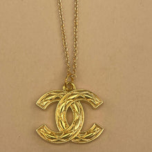 Load image into Gallery viewer, Repurposed Authentic Chanel CC Gold Charm Necklace – Sustainable Designer Jewelry