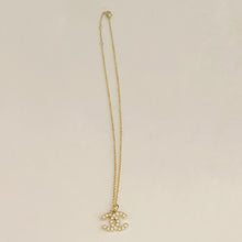 Load image into Gallery viewer, Repurposed Authentic Chanel CC Gold Crystal Charm Necklace
