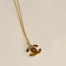 Load image into Gallery viewer, Repurposed Authentic Chanel CC Gold Crystal Charm Necklace