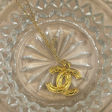 Load image into Gallery viewer, Repurposed Authentic Chanel CC Gold Charm Necklace – Sustainable Designer Jewelry