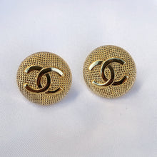 Load image into Gallery viewer, Repurposed Authentic Chanel Gold Button Earrings