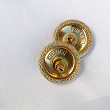 Load image into Gallery viewer, Repurposed Authentic Chanel Gold Button Earrings