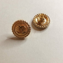Load image into Gallery viewer, Repurposed Gold Chanel Button Earrings