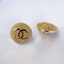 Load image into Gallery viewer, Repurposed Authentic Chanel Gold Button Earrings