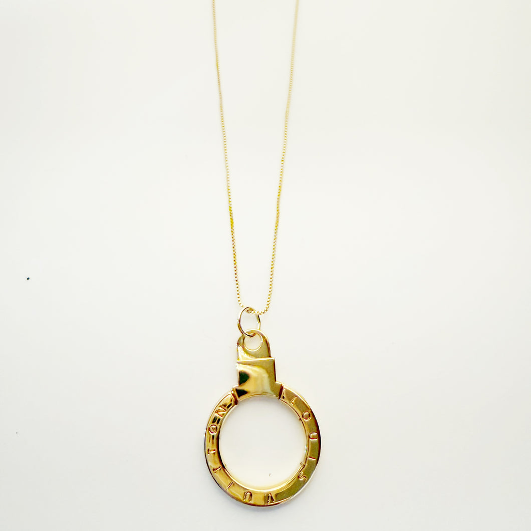 Repurposed Louis Vuitton Logo Charm Necklace