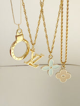 Load image into Gallery viewer, Repurposed Louis Vuitton Logo Charm Necklace
