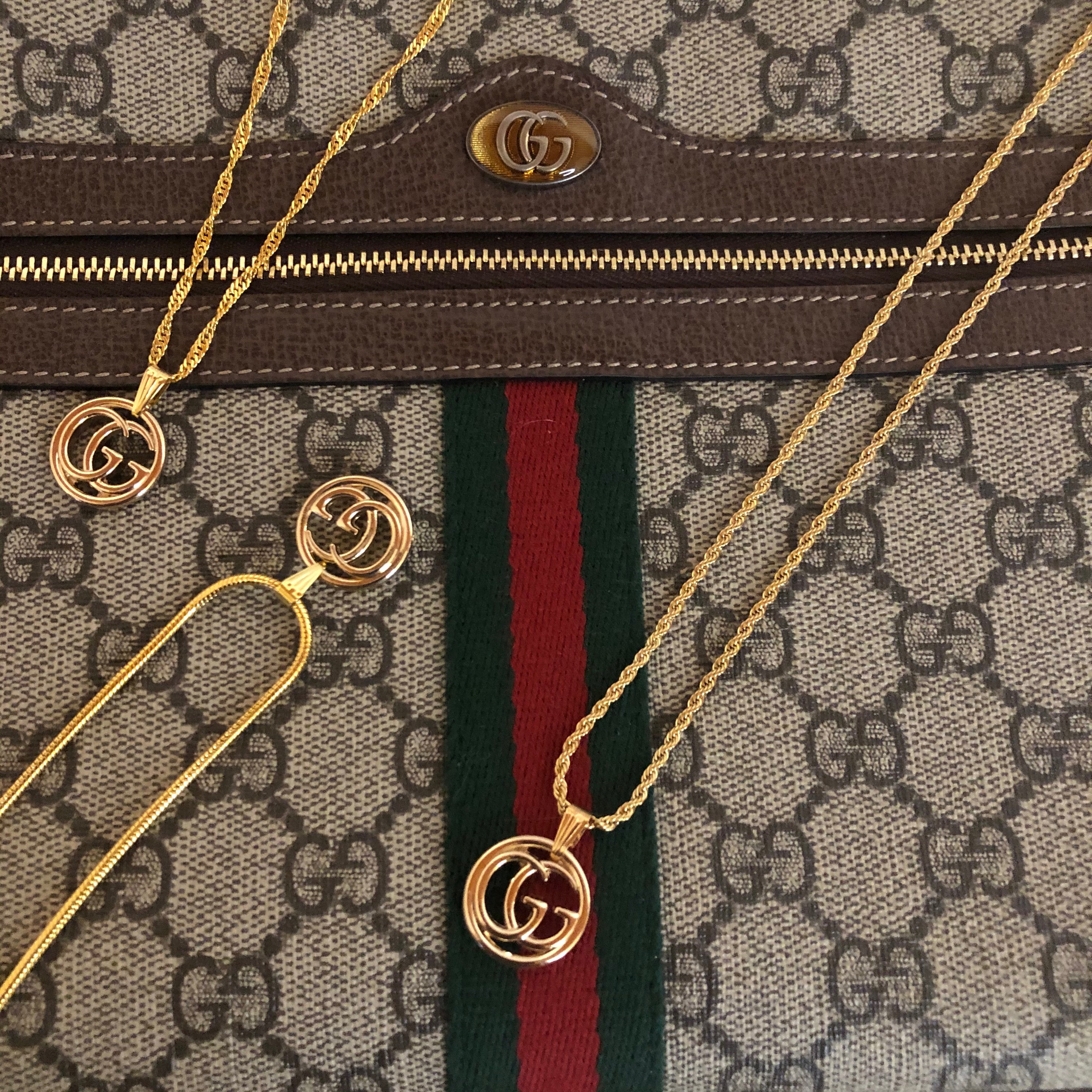 Repurposed gucci store necklace