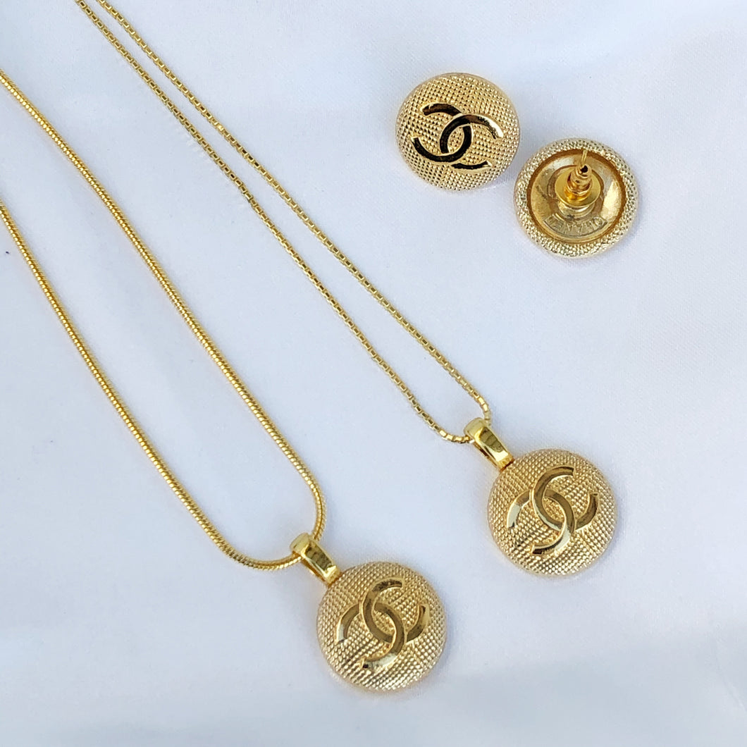 Repurposed Authentic Chanel CC Gold Charm Necklace
