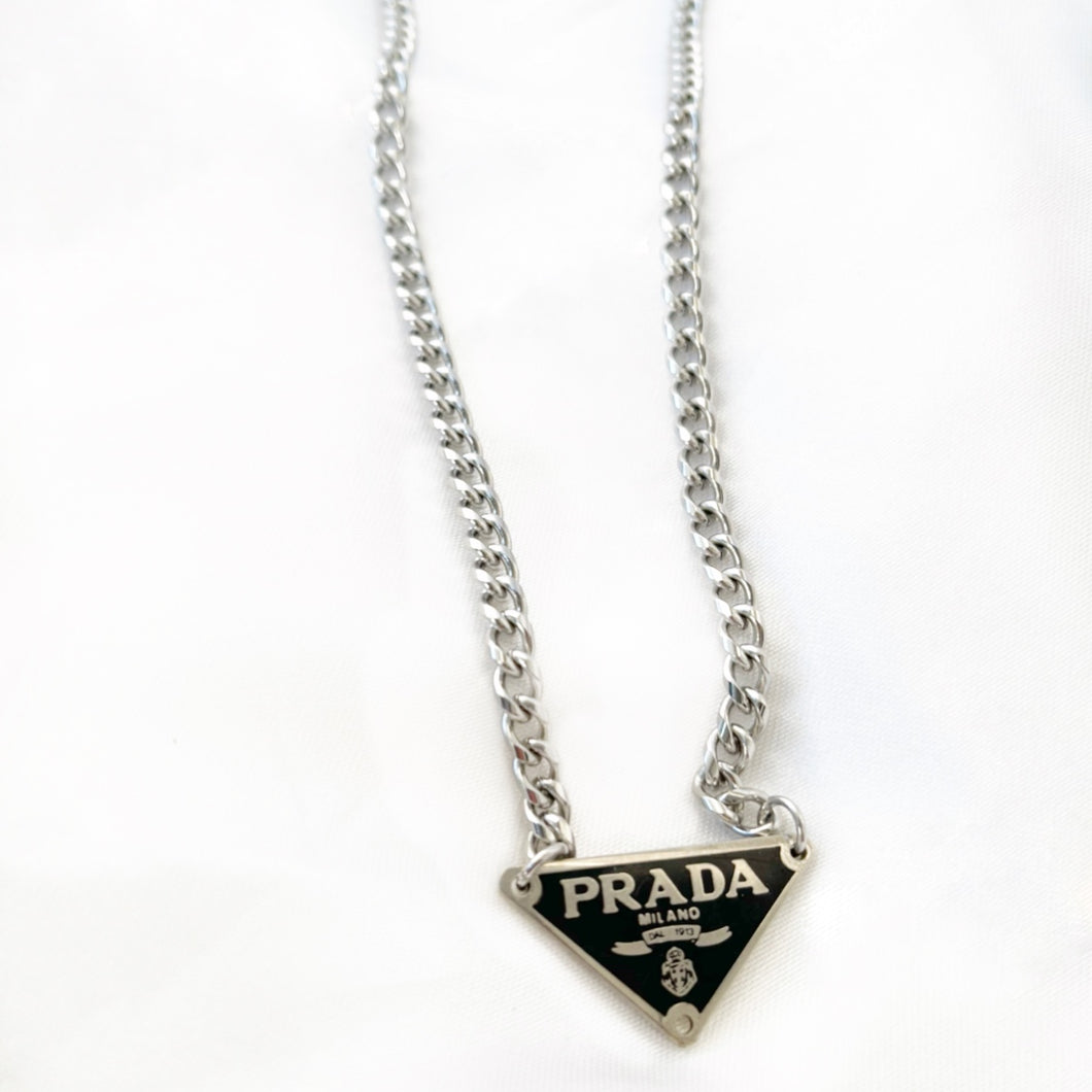 Prada black necklace Clearance