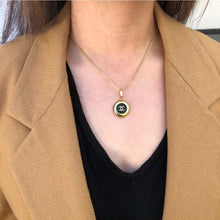 Load image into Gallery viewer, Repurposed Authentic Black Button Chanel Necklace
