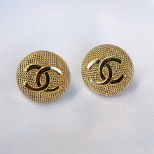 Load image into Gallery viewer, Repurposed Authentic Chanel Gold Button Earrings
