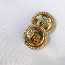 Load image into Gallery viewer, Repurposed Authentic Chanel Gold Button Earrings
