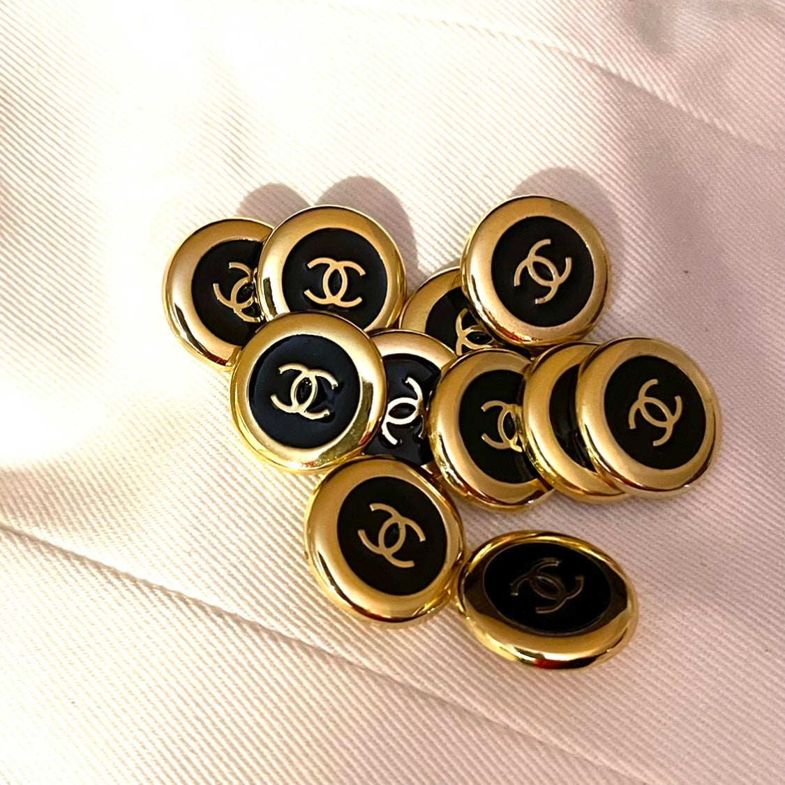 Repurposed Authentic Black Button Chanel Necklace