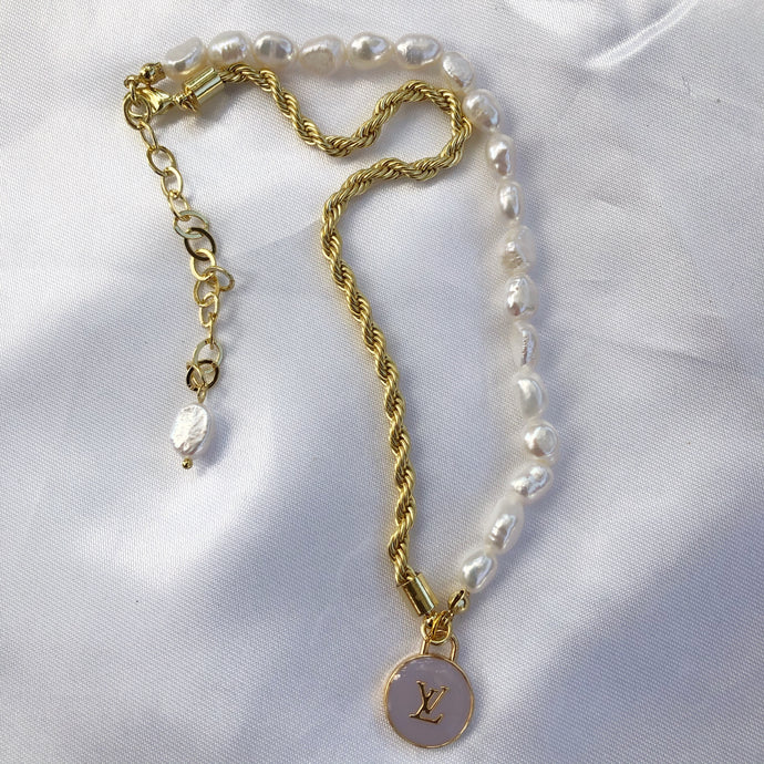 Repurposed Louis Vuitton Gold & Café Charm Paper Clip Bracelet –  DesignerJewelryCo