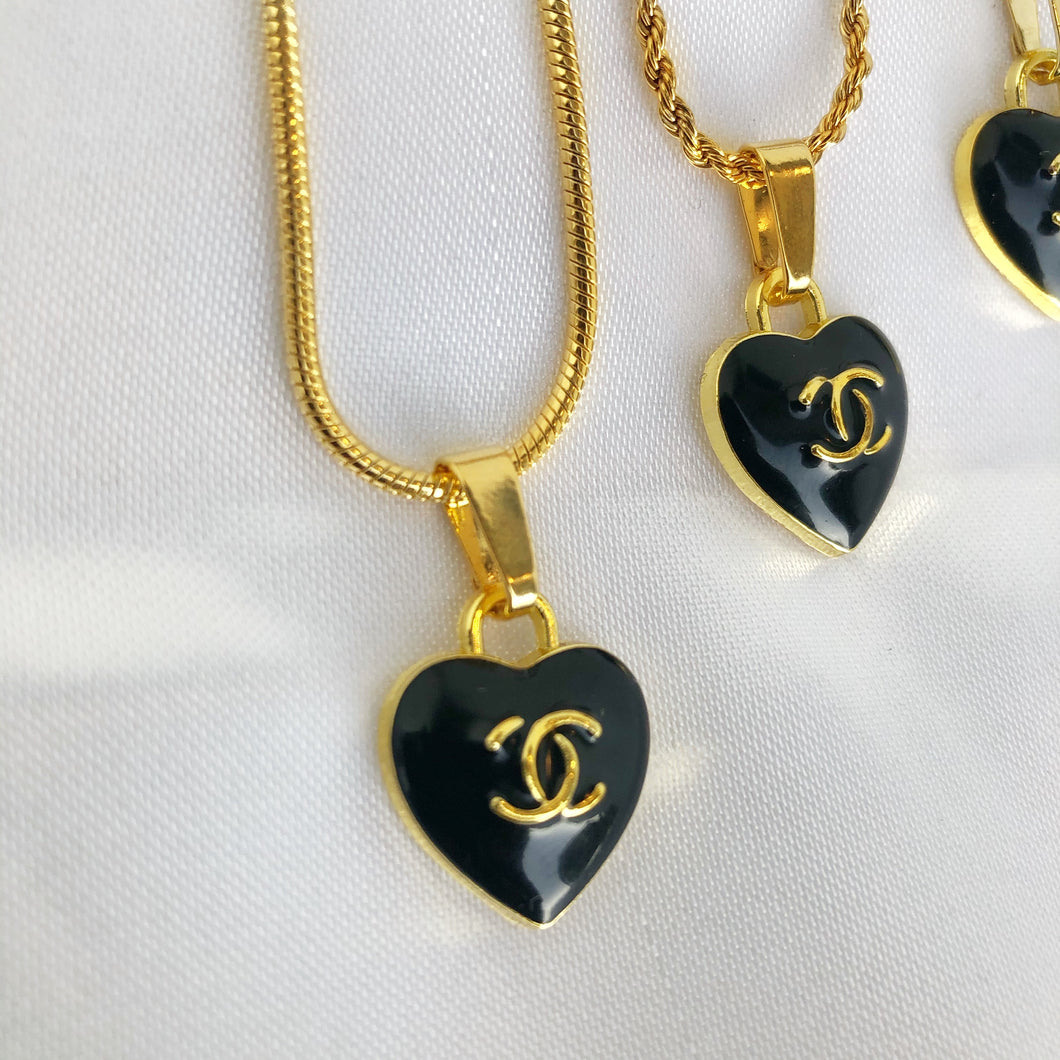 Repurposed Authentic Chanel Heart Necklace