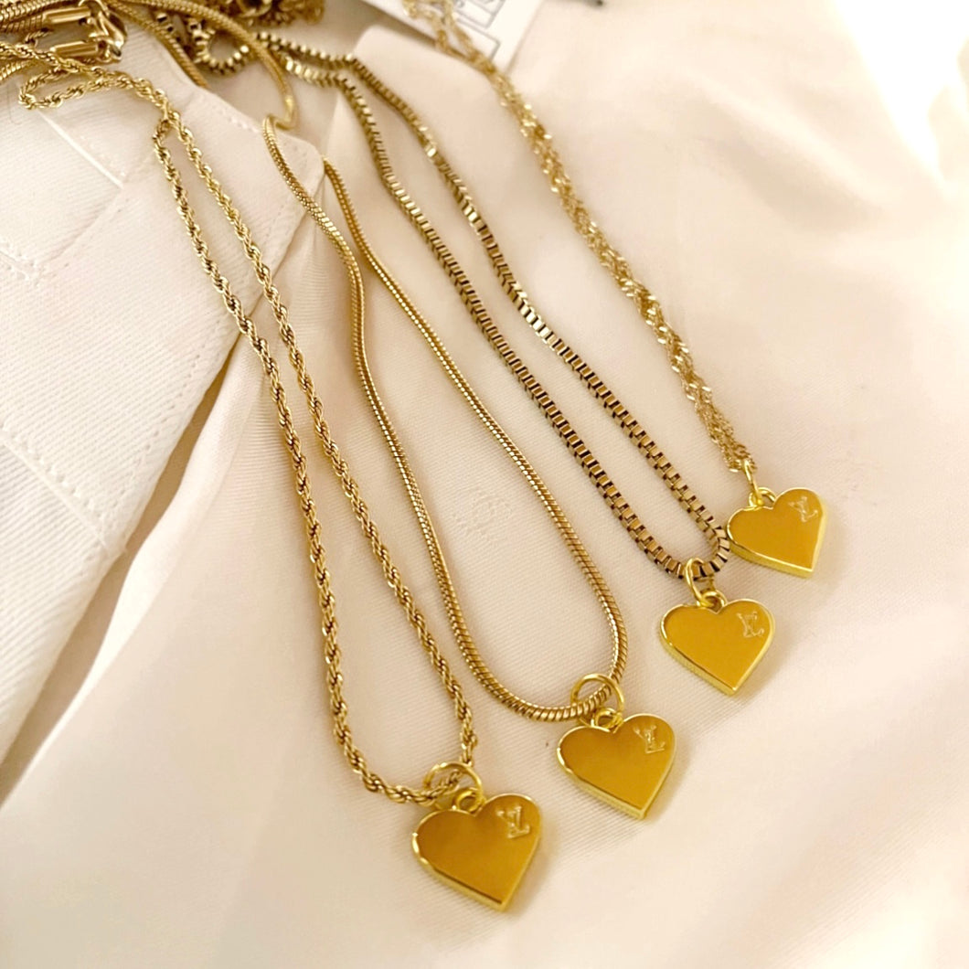 Louis Vuitton, Jewelry, Louis Vuitton Authentic Gold Heart Choker  Necklace